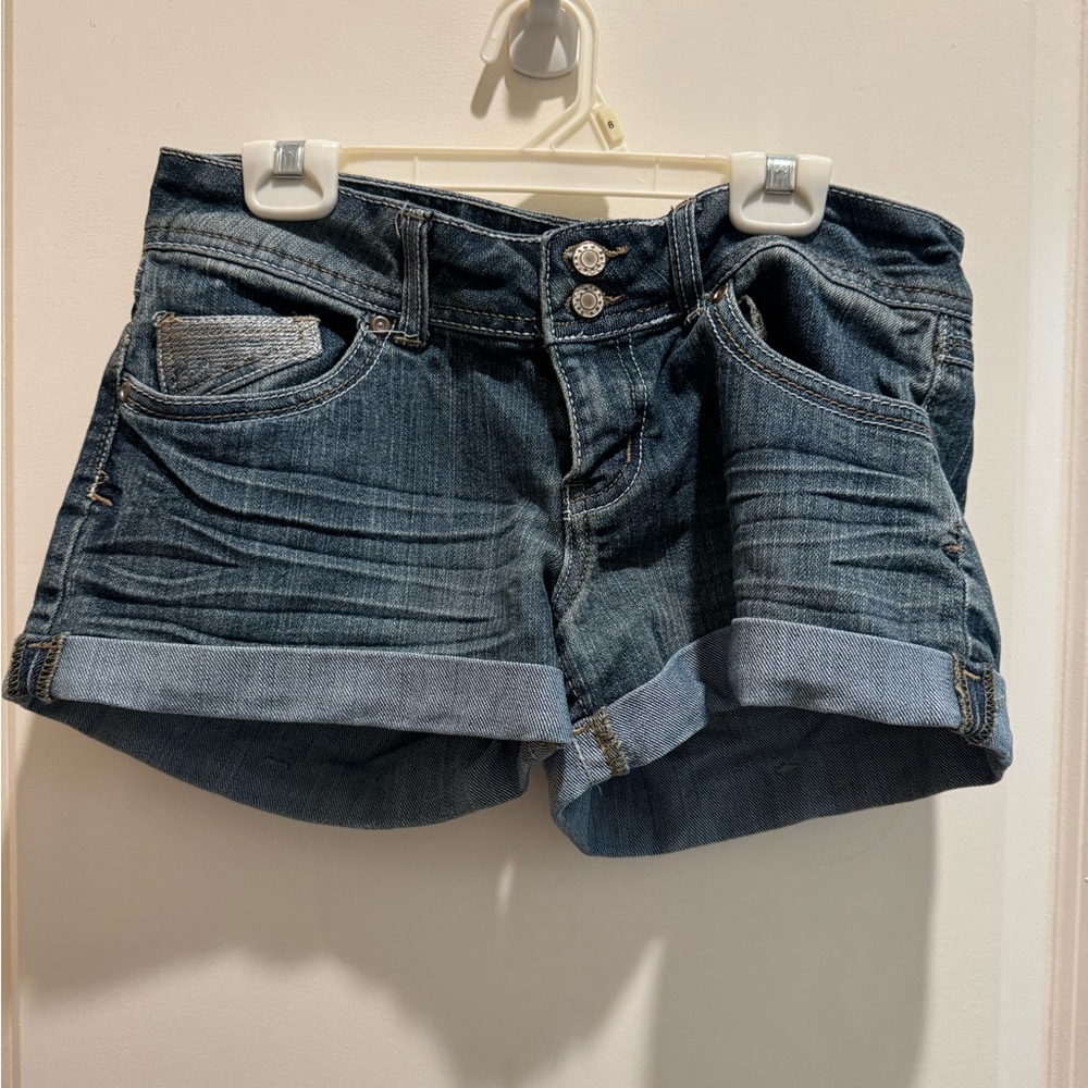 Denim short shorts..